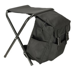 Chaise de pêche de voyage tabouret sac à dos noir 80kg
