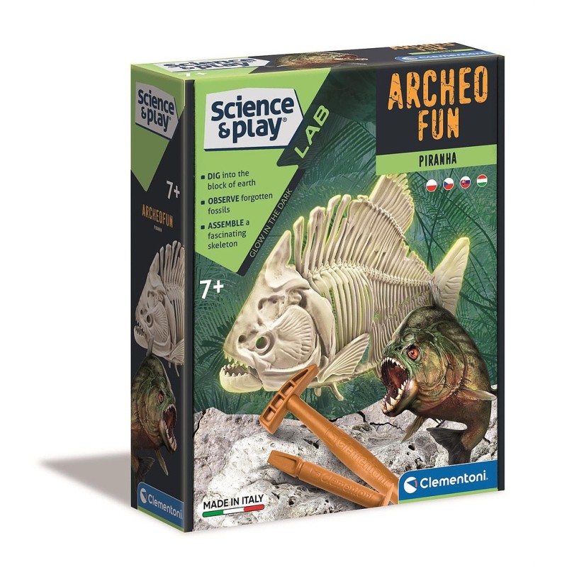 Animaux Archéo Fun Piranha Lumineux Archéologie Set Clementoni