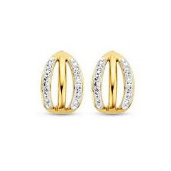 Boucles d'oreilles Victoria Gold avec pierres blanches