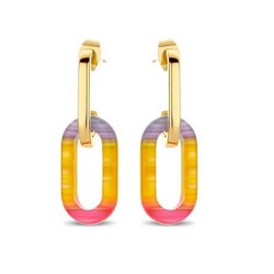 Victoria Gold-Colored Colorful Earrings