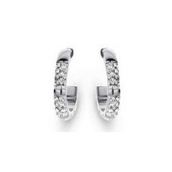 Victoria Silver-Colored White Stone Earrings