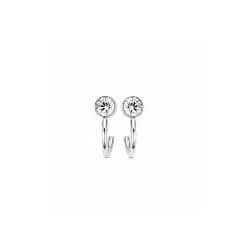 Victoria Silver-colored white stone earrings