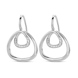 Victoria Silver-colored white stone earrings