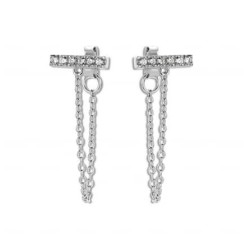 Victoria Silver-colored white stone earrings