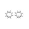 Boucles d'oreilles Victoria Sun en argent avec pierre blanche