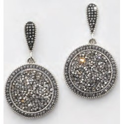 Victoria Silver-colored black stone earrings