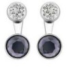 Victoria Silver color black, white stone earrings