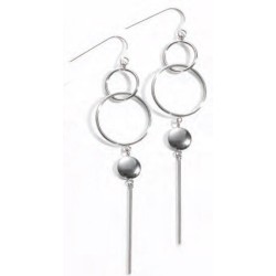 Boucles d'oreilles pendule couleur argent Victoria