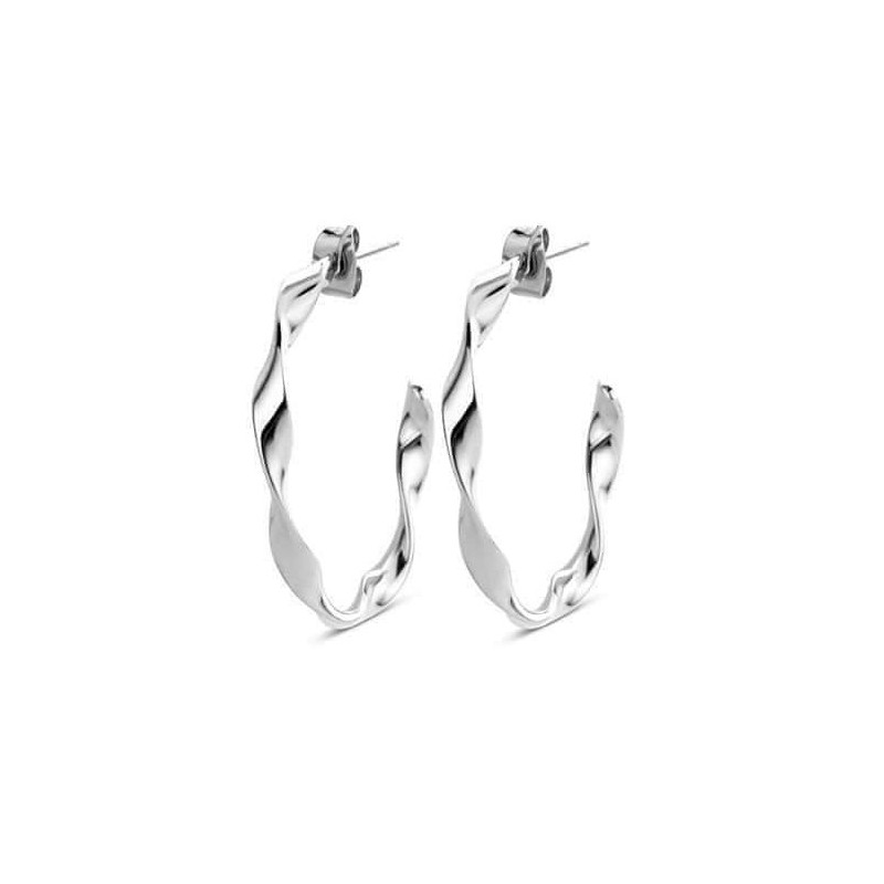 Victoria Silver Hoop Earrings