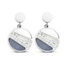 Victoria Silver-colored stone-patterned earrings