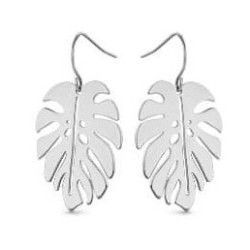 Boucles d'oreilles Victoria Silver Leaf Pattern