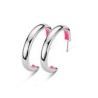 Victoria Silver colored pink patterned earrings