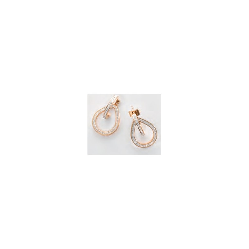 Boucles d'oreilles Victoria White Stone de couleur or rose