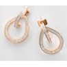 Boucles d'oreilles Victoria White Stone de couleur or rose