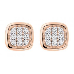 Victoria Rose gold-colored earrings with white stones