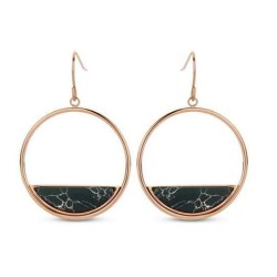 Victoria Rose gold colored black patterned earrings