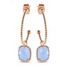 Victoria Rose gold blue stone earrings