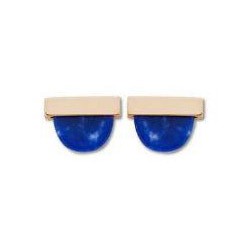 Victoria Rose gold colored blue patterned earrings