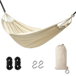 Hamac de jardin boho 200cm écru 120kg
