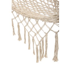 Garden hammock boho mesh tassel 200cm ecru