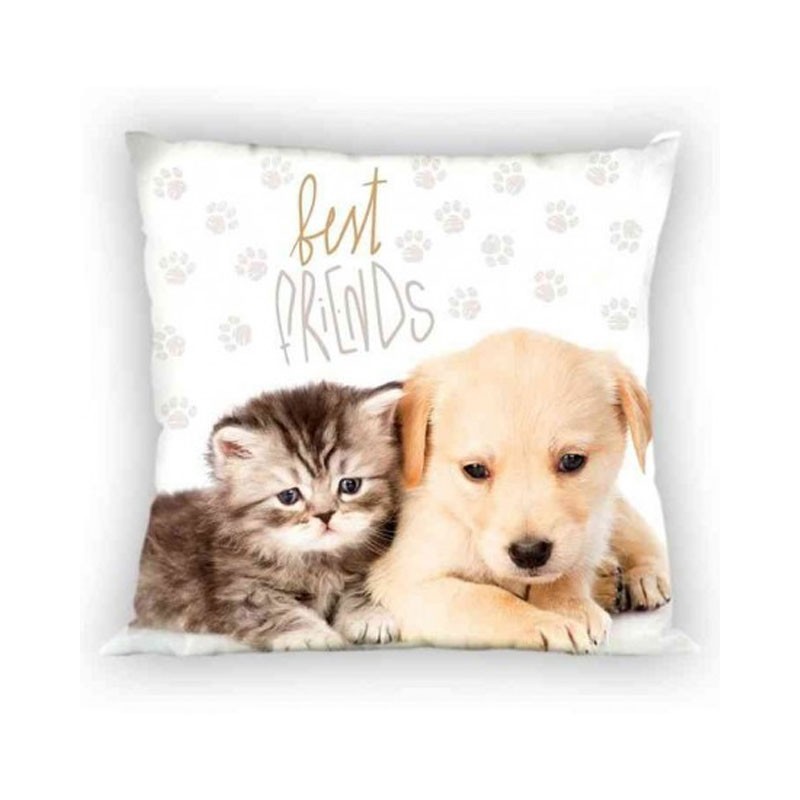 Cat Dog Friends cushion cover 40x40 cm