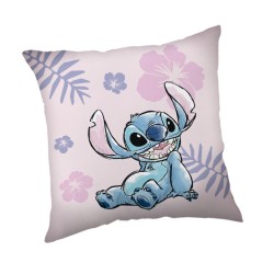 Taie d'oreiller en velours rose Disney Lilo et Stitch 40x40 cm