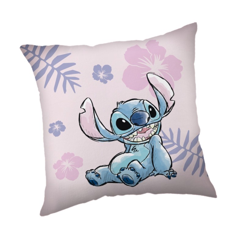 Taie d'oreiller en velours rose Disney Lilo et Stitch 40x40 cm