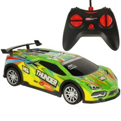 Voiture de course de dérive télécommandée de voiture de sport RC avec lumières LED vertes