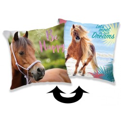 Horses reversible sequin cushion cover 40*40 cm