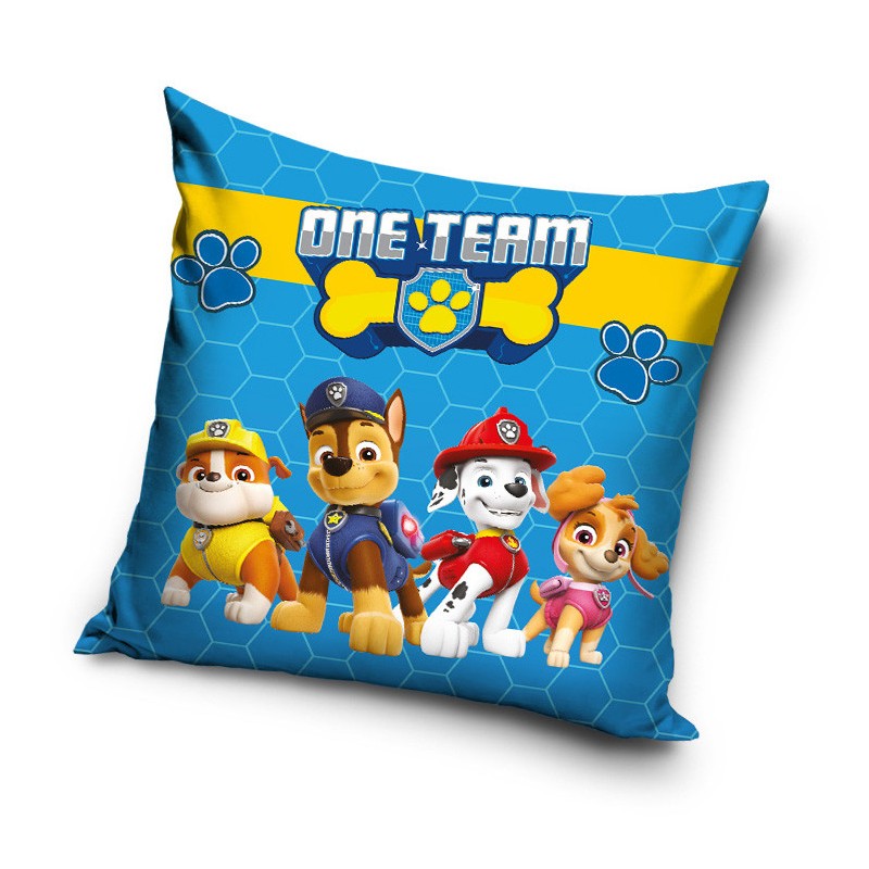 Housse de coussin en velours Paw Patrol One Team 40x40 cm