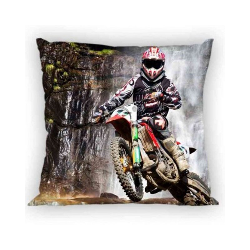 Taie d'oreiller motocross boue 40x40 cm