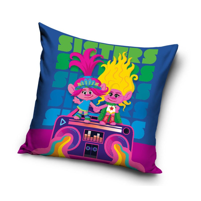 Housse de coussin musicale Trolls Prime 40x40 cm en velours