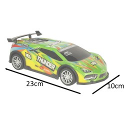 Voiture de course de dérive télécommandée de voiture de sport RC avec lumières LED vertes