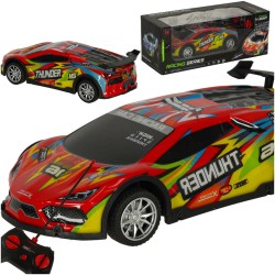 Voiture de course de dérive à télécommande de voiture de sport RC avec lumières LED rouges