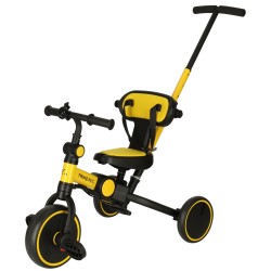 Tricycle jaune-noir avec un auvent