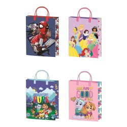 Sacs cadeaux en plastique Disney Princesses Disney, Paw Patrol, Spiderman 32x27x10 cm