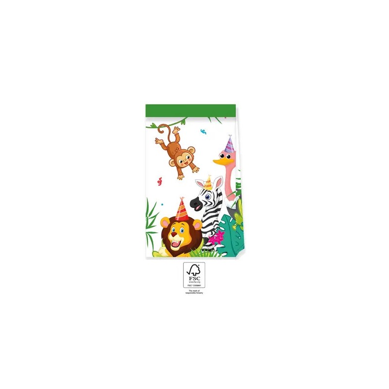 Jungle Balloons paper bag set of 4 FSC