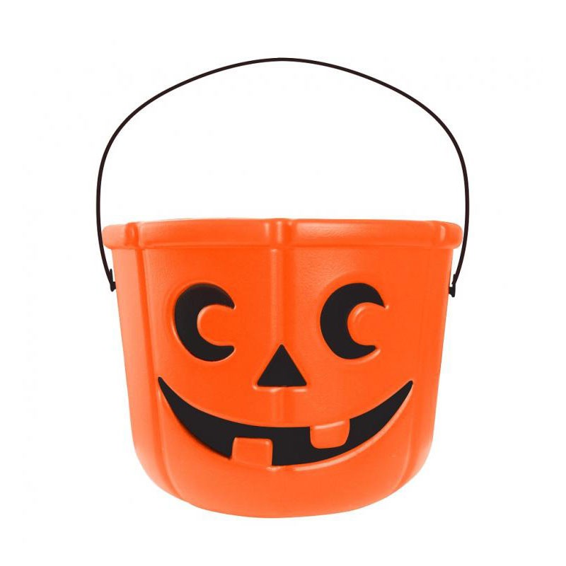 Halloween Smiling Pumpkin Candy Collecting Bucket 18x14 cm