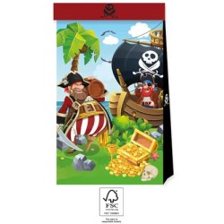 Lot de 4 sacs en papier Pirate Island FSC