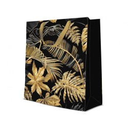 Christmas Gold Leaves paper gift bag 26.5x33.5x13 cm