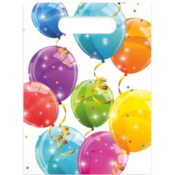 Lot de 6 sacs cadeaux scintillants avec ballons