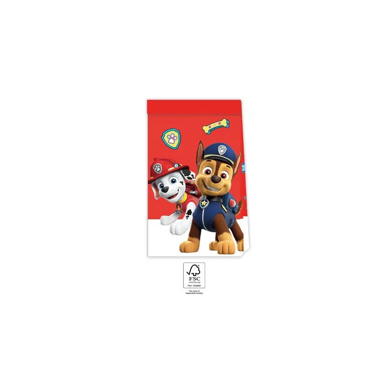 Lot de 4 sacs en papier Paw Patrol Ready For Action FSC