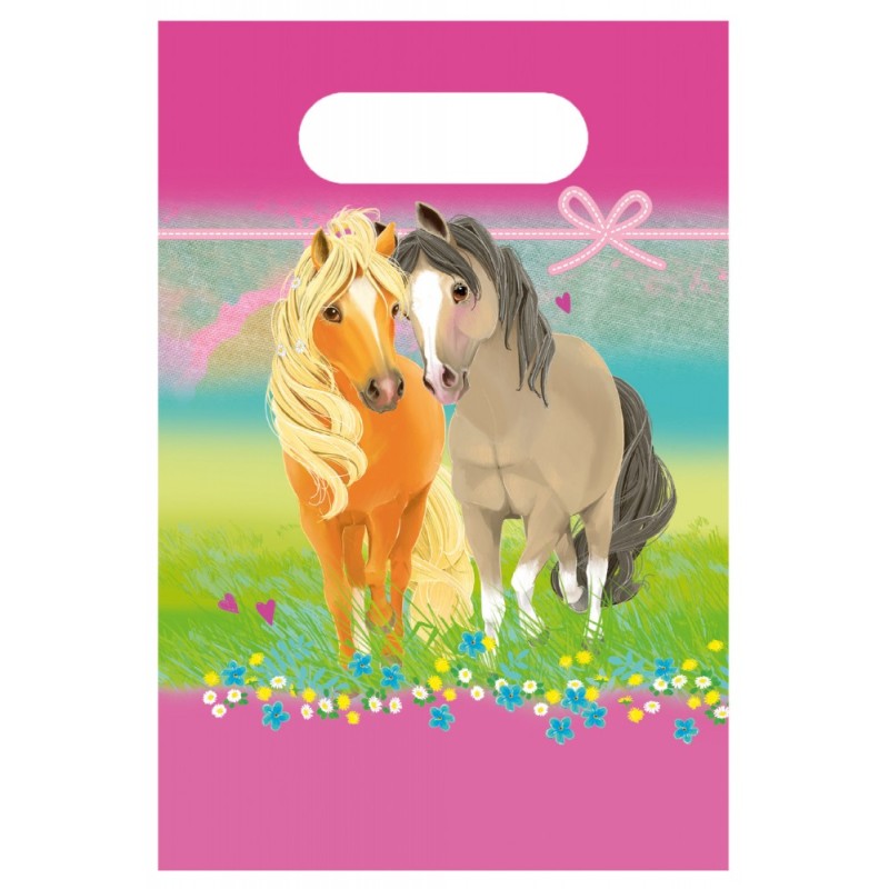 Lot de 8 sacs cadeaux Horse Pretty Pony