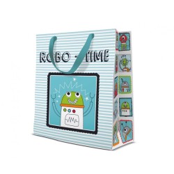 Happy Birthday Robot paper gift bag 20x25x10 cm