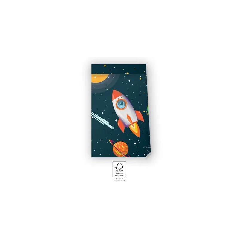 Space Rocket Space paper bag 4 pcs FSC