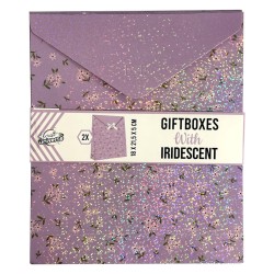 Coffret cadeau à motifs floraux irisés colorés, lot de 2