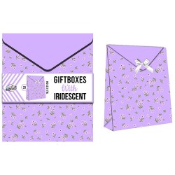 Colour Iridescent Flower Patterned Gift Box, Set of 2