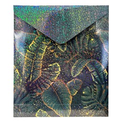 Colour Iridescent Green leaf patterned gift box set of 2