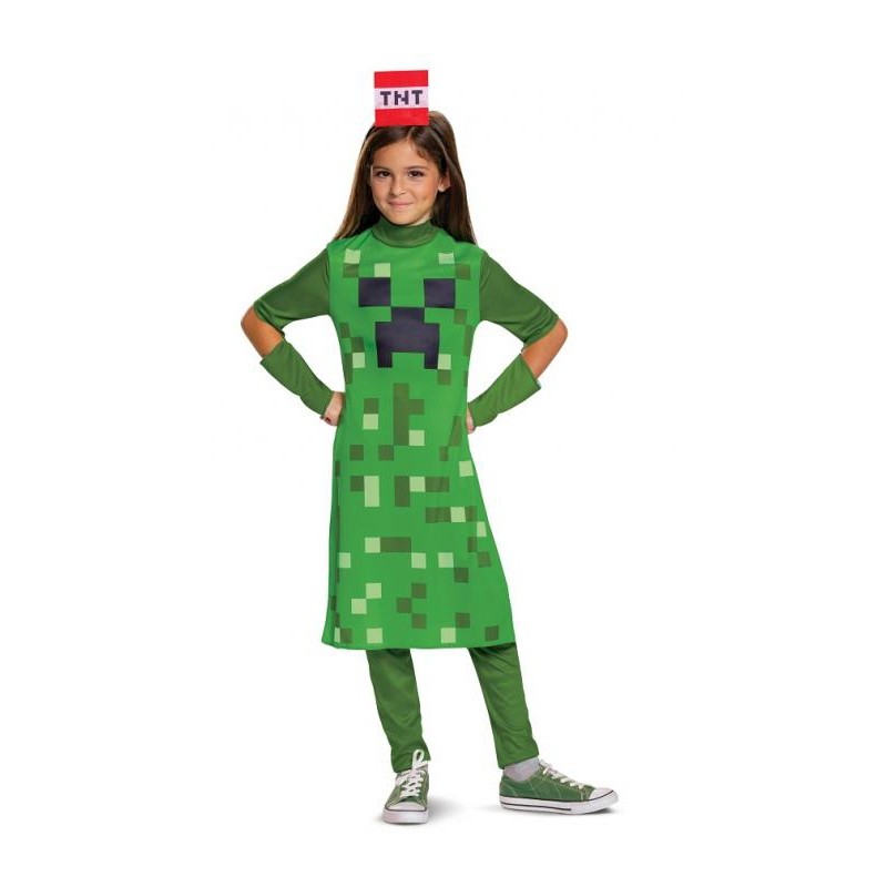 Costume Minecraft Creeper Classic pour fille 7-8 ans