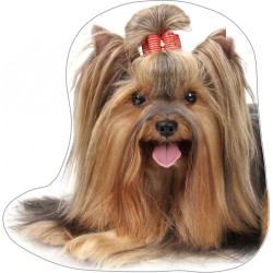 Coussin en forme de chien Yorkie, coussin décoratif 34x37 cm